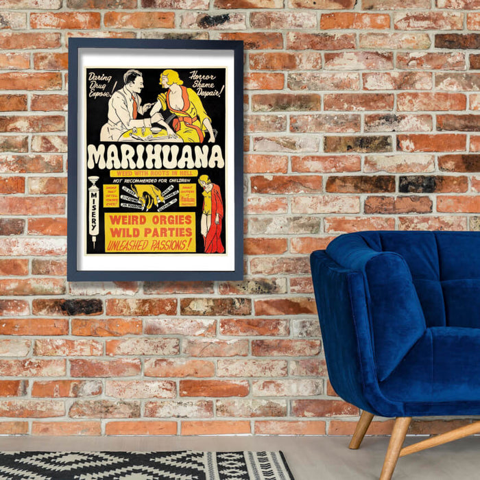 Vintage 1930's Marihuana Marijuana Anti Drugs Poster