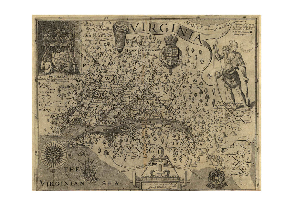 Virginia Map Capt John Smith 1624