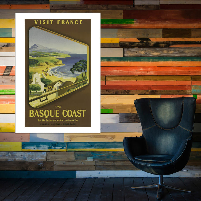 Visit France The Basque Coast Travel Poster
