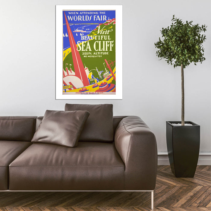 Visit Sea Cliff Worlds Fair Travel Poster