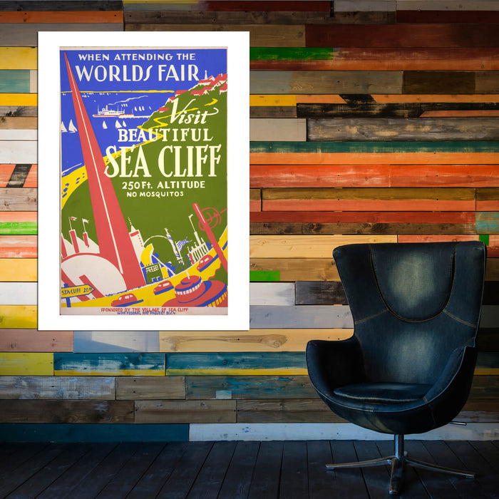 Visit Sea Cliff Worlds Fair Travel Poster