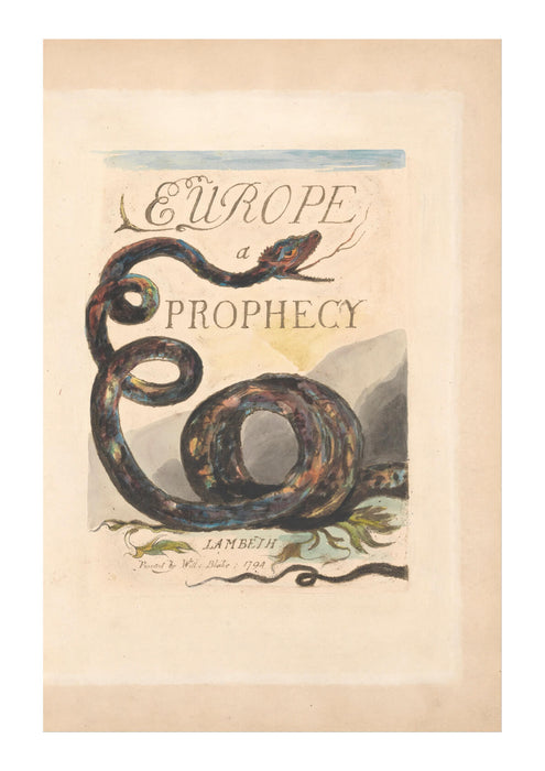 William Blake - Europe A Prophecy Plate 2 Title Page