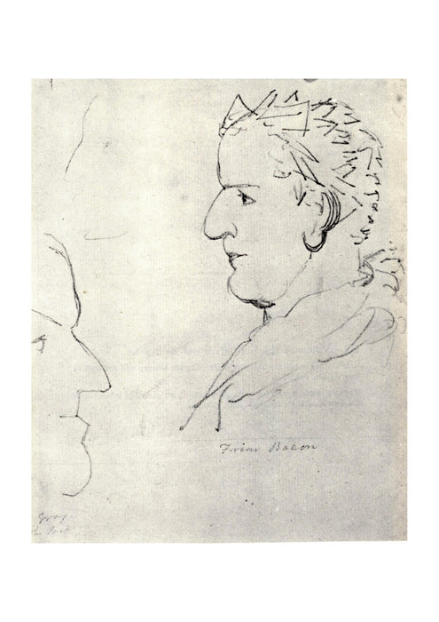 William Blake - Heads of Friar Roger Bacon and Poet Gray
