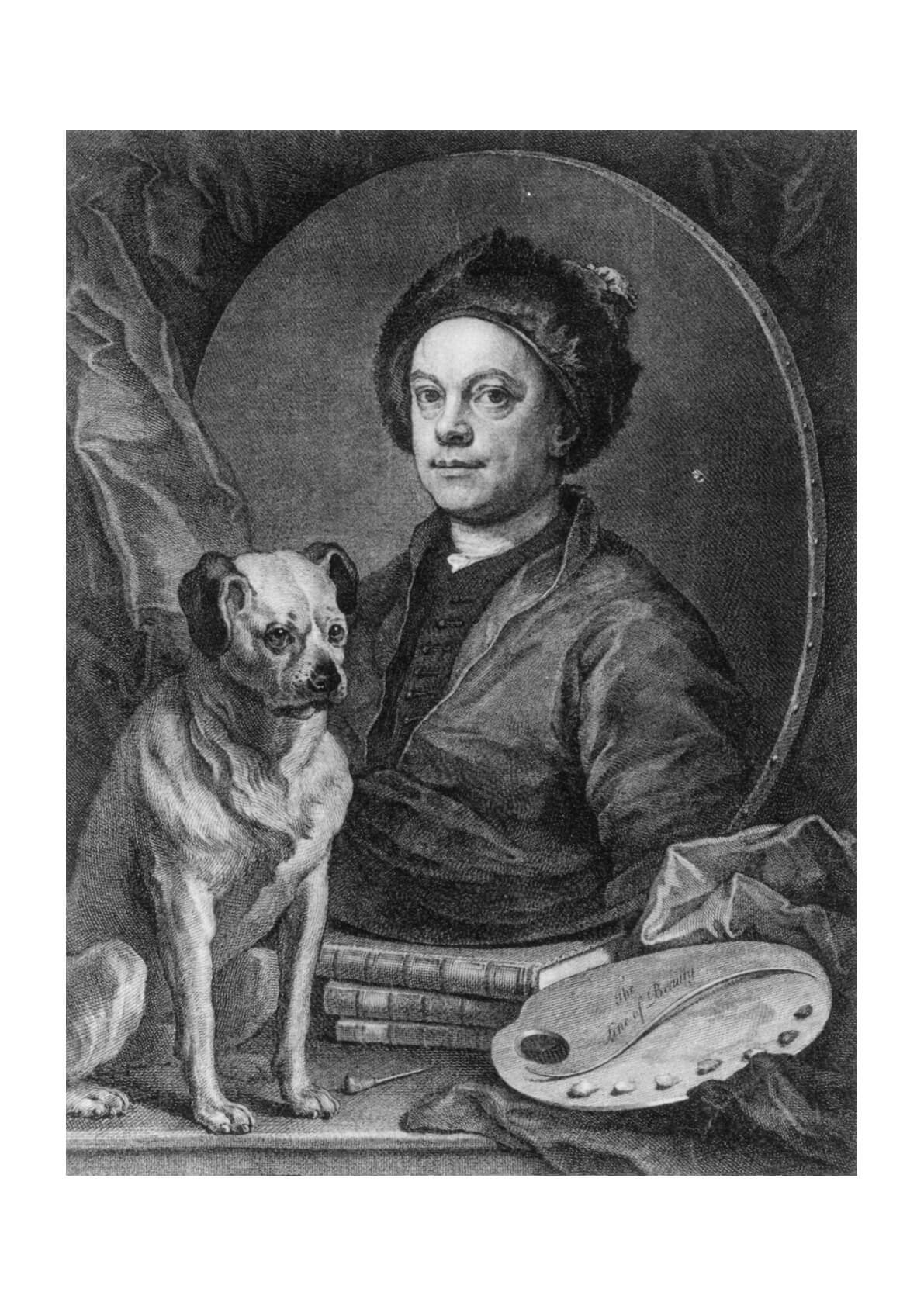 William Hogarth Self portrait with a Pug Dog Spiffing Prints