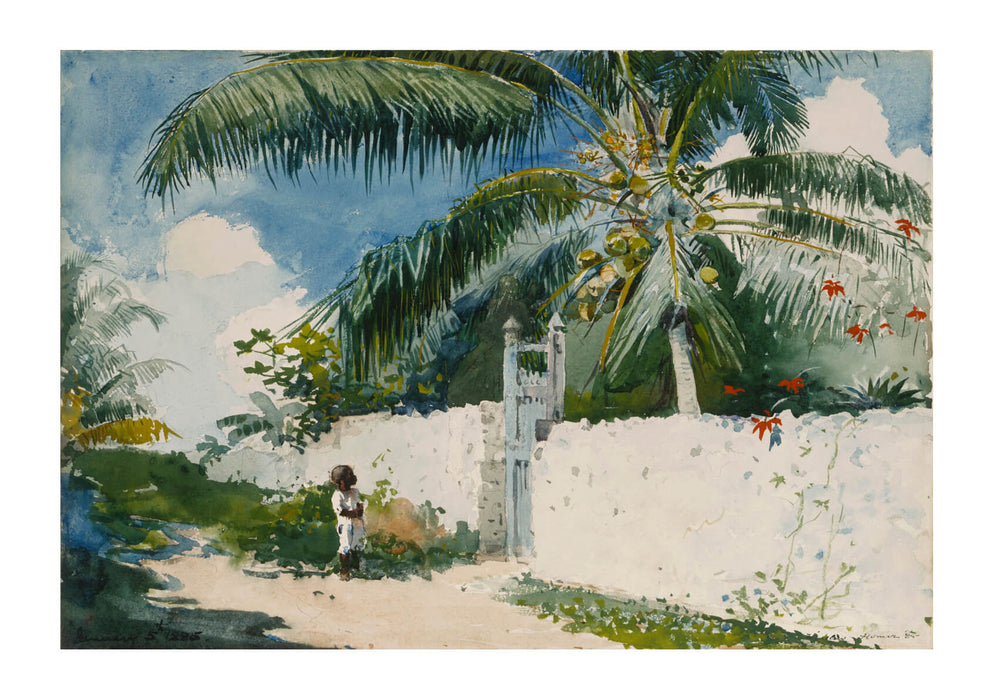 Winslow Homer - A Garden in Nassau (1885)