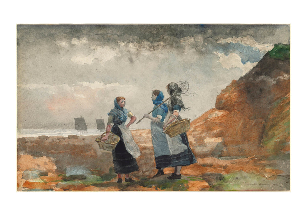 Winslow Homer - Three Fisher Girls Tynemouth