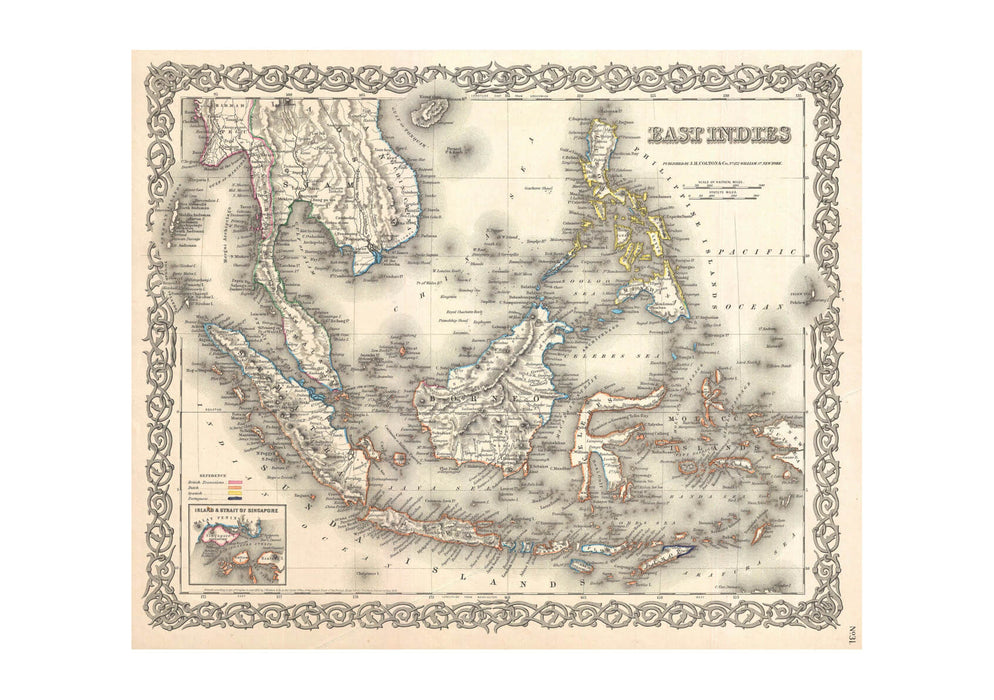 East Indies Colton Map 1855